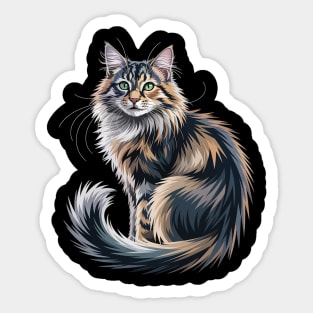 Origami Art British Longhair Cat Highland Straight Sticker